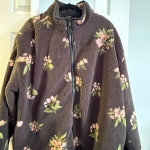 Woolrich Dark Gray Floral Teddy Jacket